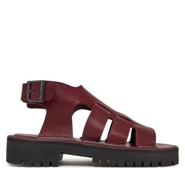 Sandały Fracap. Czerwone sandały damskie Fracap, bez wzorów, bez obcasa, na płaskiej podeszwie, bez zapięcia. Za 599.99 zł.