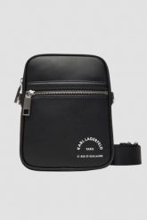 KARL LAGERFELD Saszetka męska czarna z logo. Czarne saszetki i nerki męskie KARL LAGERFELD, bez wzorów. W wyprzedaży za 449.99 zł.
