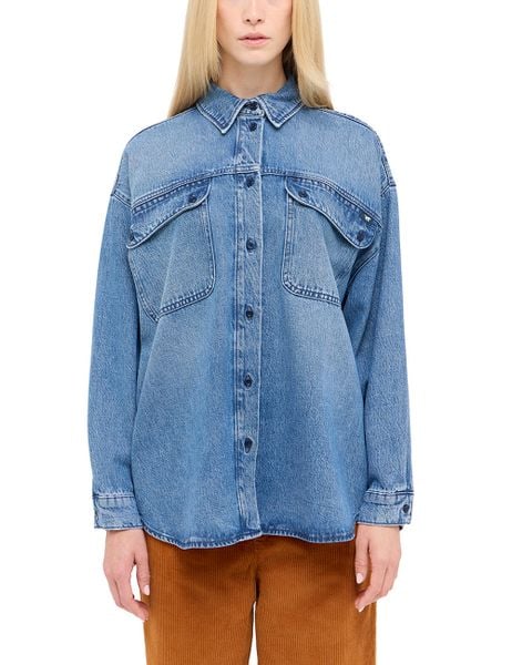 Damska Koszula Mustang Style Avilla Shirt Denim Blue 1015592 5000 401. Niebieskie koszule damskie Mustang, l, bez wzorów, z denimu, bez kołnierzyka, bez ramiączek. Za 149.99 zł.