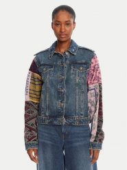 Desigual Kurtka jeansowa Etnic 25WWED14 Kolorowy Regular Fit. Kurtki damskie Desigual, xl, bez wzorów, z bawełny, bez kaptura. Za 729.99 zł.