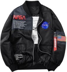 Kurtka męska LAB PCHEŁKA-KURTKA NASA ``M`` CZARNA. Czarne kurtki męskie LAB, m, bez wzorów, bez kaptura. Za 149.49 zł.