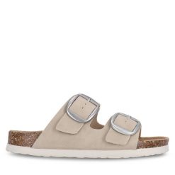 Klapki CRUZ. Szare klapki damskie CRUZ, bez wzorów, bez obcasa, bez zapięcia. Za 109.99 zł.