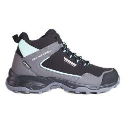 Wysokie buty trekkingowe męskie DK z protektorem czarne. Czarne trekkingi męskie z materiału, bez zapięcia. Za 231.50 zł.