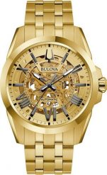 Zegarek Bulova Zegarek męski Bulova 97A162 złoty. Żółte zegarki męskie Bulova, bez wzorów, złote. Za 2,635.00 zł.