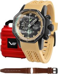 Zegarek męski Vostok Europe YM86-640C697S beżowy. Brązowe zegarki męskie Vostok Europe, bez wzorów. Za 6,883.70 zł.