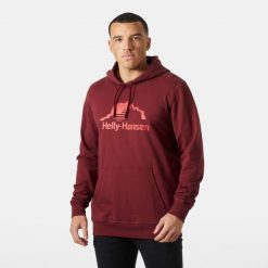 Bluza z kapturem Helly Hansen Nord Graphic. Czerwone bluzy sportowe męskie Helly Hansen, m, bez wzorów, z bawełny, z kapturem, trekkingowe. Za 380.50 zł.