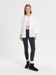 Legginsy basic - szary. Szare legginsy damskie Sinsay, bez wzorów. W wyprzedaży za 7.99 zł.