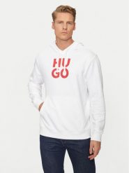 Hugo Bluza Daltorreson 50523848 Biały Regular Fit. Białe bluzy męskie Hugo, m, bez wzorów, z bawełny, bez ramiączek, bez kaptura. Za 419.99 zł.