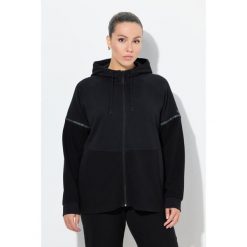 Damskie Bluza odblaskowe paski kaptur w połowie z eleganckiego weluru ottoman. Czarne bluzy damskie Ulla Popken, plus size, bez wzorów, z bawełny, eleganckie, bez ramiączek, bez kaptura. Za 279.99 zł.