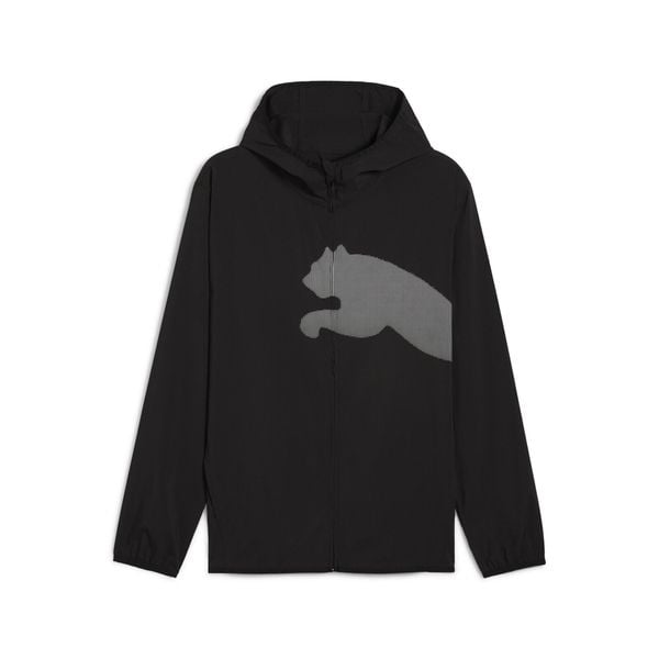 Męska kurtka z tkaniny Train All Day z dużym logo PUMA. Czarne kurtki męskie Puma, m, bez wzorów, z tkaniny, bez kaptura, do biegania. Za 269.00 zł.