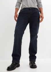 Dżinsy termiczne Relaxed Fit Straight na podszewce z polaru. Niebieskie jeansy męskie bonprix, z jeansu. Za 199.99 zł.