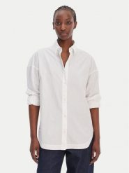 BOSS Koszula C_Bostatta 50553890 Biały Oversize. Białe koszule damskie Boss, bez wzorów, z bawełny, biznesowe, bez kołnierzyka, bez ramiączek. Za 599.99 zł.