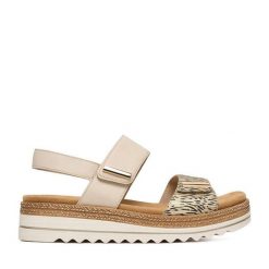 Sandały Remonte. Brązowe sandały damskie Remonte, bez wzorów, bez obcasa, na płaskiej podeszwie, bez zapięcia. Za 379.99 zł.