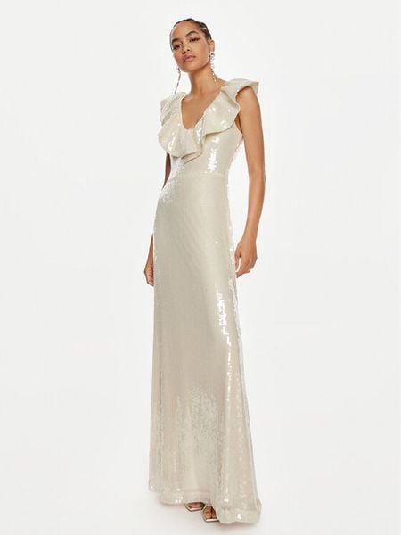 ROTATE Sukienka koktajlowa Cally 112875857 Écru Regular Fit. Sukienki damskie ROTATE, bez wzorów, z syntetyku, wizytowe, bez kołnierzyka, bez ramiączek. Za 1,799.00 zł.