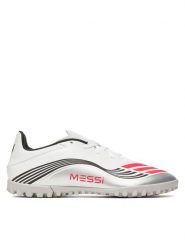 Adidas Buty do piłki nożnej F50 Messi Club JP7445 Biały. Białe buty sportowe męskie Adidas, bez wzorów, ze skóry, bez zapięcia. Za 199.99 zł.