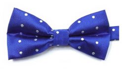 Niebieska Mucha w Jodełkę i Białe Groszki, Kropki, Męska. Niebieskie krawaty i muchy Vernon, bez wzorów, eleganckie. Za 29.00 zł.
