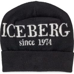 Czapka ICEBERG - 2c Berretto Maglia 19II2P130427003-900 Black. Czarne czapki męskie Iceberg, bez wzorów, z kaszmiru. Za 519.00 zł.