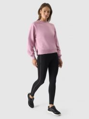 4F Legginsy dzianinowe damskie - czarne M. Czarne legginsy damskie 4F, bez wzorów, z dzianiny. W wyprzedaży za 79.99 zł.