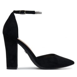 Czółenka DeeZee. Czarne czółenka damskie DeeZee, bez wzorów, bez obcasa, bez zapięcia. Za 119.99 zł.