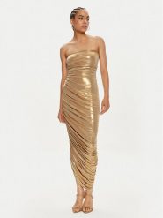 NORMA KAMALI Sukienka wieczorowa ST1243LMD46008 Złoty Slim Fit. Żółte sukienki damskie Norma Kamali, m, bez wzorów, z syntetyku, wizytowe, bez kołnierzyka, bez ramiączek. Za 1,219.00 zł.
