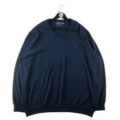 Second life - Sweter męski wełniany Polo Ralph Lauren granatowy - Jak nowy. Niebieskie swetry męskie Ralph Lauren, m, bez wzorów, z materiału, eleganckie, bez kołnierzyka, bez ramiączek. Za 255.56 zł.
