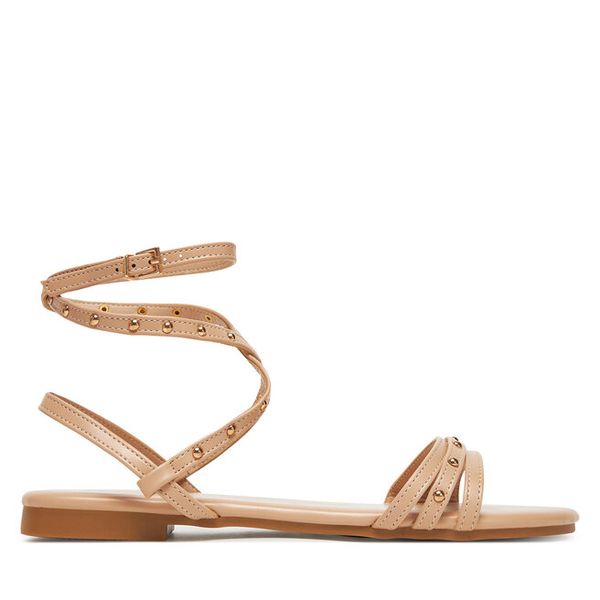 Sandały DeeZee. Brązowe sandały damskie DeeZee, bez wzorów, bez obcasa, na płaskiej podeszwie, bez zapięcia. Za 99.99 zł.