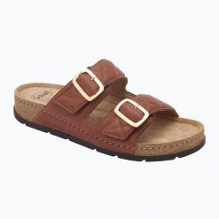 Klapki damskie Scholl Bora 2 Straps Med. Brązowe klapki damskie Scholl, bez wzorów, sportowe, bez obcasa, bez zapięcia. Za 339.99 zł.
