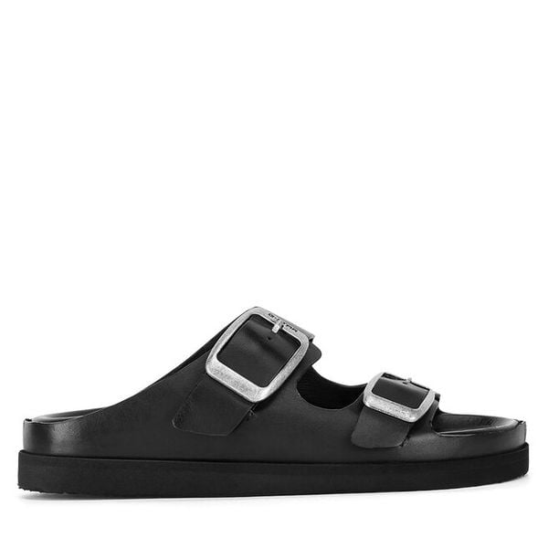 Klapki G-Star. Czarne klapki damskie G-Star, bez wzorów, retro, bez obcasa, bez zapięcia. Za 379.99 zł.
