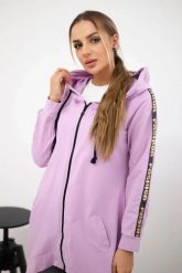 Bluza z suwakiem z tyłu fioletowa. Fioletowe bluzy damskie KESI, l, bez wzorów, z bawełny, bez ramiączek, z kapturem. Za 198.65 zł.