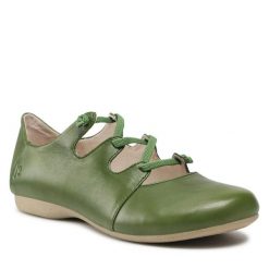 Półbuty Josef Seibel. Zielone półbuty damskie Josef Seibel, bez wzorów, bez obcasa, na płaskiej podeszwie, bez zapięcia. Za 269.99 zł.