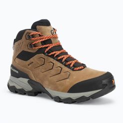 Buty trekkingowe męskie SCARPA Moraine Mid Pro Gtx. Brązowe trekkingi męskie Scarpa, z gore-texu, przed kolano, bez zapięcia. Za 869.99 zł.