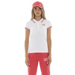Koszulka polo na czas wolny na co dzień. Białe koszulki sportowe damskie LEONE 1947 APPAREL, bez wzorów, bez ramiączek, na fitness i siłownię. Za 82.10 zł.