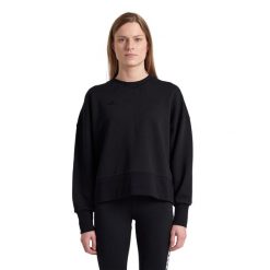 Bluza damska Arena Oversized Crew Neck. Czarne bluzy damskie ARENA, s, bez wzorów, z bawełny, sportowe, bez ramiączek, bez kaptura. Za 274.99 zł.