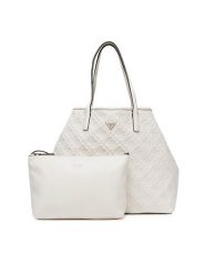 Guess Torebka Adelasia HWQL96 58240 Écru. Shopperki damskie Guess, z aplikacjami, ze skóry, bez dodatków. Za 549.99 zł.