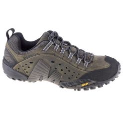 Buty trekkingowe męskie Merrell Intercept. Zielone trekkingi męskie Merrell, z materiału, bez zapięcia. Za 629.99 zł.