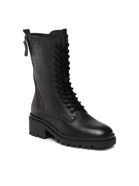 Lasocki Kozaki WI16-16444-01 Czarny. Czarne kozaki damskie Lasocki, bez wzorów, ze skóry, bez obcasa, na płaskiej podeszwie, bez zapięcia. Za 329.99 zł.