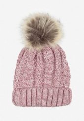 Ciemnoróżowa Czapka z Wełną To What End. Czerwone czapki damskie Born2be, bez wzorów, z dzianiny. Za 29.99 zł.