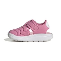 Sandały ADIDAS WATER Rose. Czerwone sandały damskie Adidas, bez wzorów, z tkaniny, bez obcasa, bez zapięcia. Za 129.00 zł.