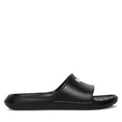 Klapki Puma. Czarne klapki damskie Puma, bez wzorów, bez obcasa, bez zapięcia. Za 99.99 zł.