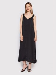 DKNY Sukienka codzienna P2DBTN10 Czarny Regular Fit. Czarne sukienki damskie DKNY, na co dzień, xs, bez wzorów, z syntetyku, bez kołnierzyka, bez ramiączek, proste. Za 339.99 zł.