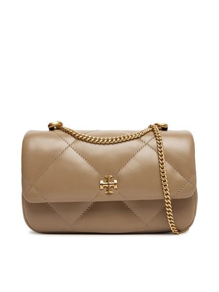 Tory Burch Torebka Mini Kira Diamond 154710 Beżowy. Brązowe torebki do ręki damskie Tory Burch, bez wzorów, ze skóry, bez dodatków. Za 1,719.00 zł.