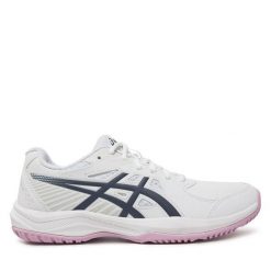 Buty do tenisa Asics. Białe obuwie sportowe damskie Asics, bez wzorów, bez zapięcia, tenisowe. Za 269.99 zł.
