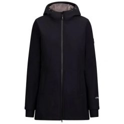 Kurtka Damska Priya Z Długim Rękawem Soft Shell. Czarne kurtki sportowe damskie Trespass, m, bez wzorów, z elastanu, bez ramiączek, z kapturem, trekkingowe. Za 345.99 zł.