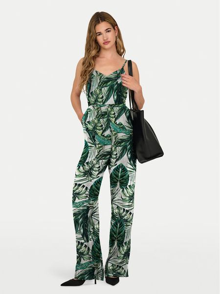 ONLY Kombinezon Nova 15352529 Zielony Regular Fit. Zielone sukienki damskie ONLY, l, bez wzorów, z wiskozy, bez kołnierzyka, bez ramiączek. Za 109.99 zł.