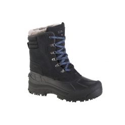 Buty zimowe męskie, CMP Kinos WP Snow Boots. Czarne buty zimowe męskie CMP, na zimę, bez wzorów, z nubiku, bez obcasa, bez zapięcia. Za 335.99 zł.