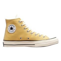 Buty do chodzenia damskie Converse Chuck 70 Hi dwukolorowe. Żółte obuwie sportowe damskie Converse, bez wzorów, bez zapięcia, trekkingowe. Za 281.00 zł.