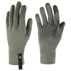 Rękawiczki z wełny merino touchscreen. Czarne rękawiczki męskie Buff, bez wzorów, z dzianiny. Za 163.99 zł.