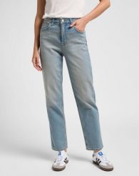 Damskie Spodnie Jeansowe Lee CBL Mom Jeans Denim Days L34HUXE27 112340616, W26 L31. Białe spodnie materiałowe damskie Lee, z aplikacjami, z bawełny, biznesowe, z podwyższonym stanem. Za 159.99 zł.