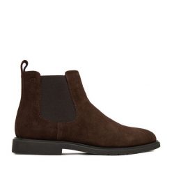 Sztyblety GINO ROSSI. Brązowe botki męskie Gino Rossi, bez wzorów, bez obcasa, bez zapięcia. Za 379.99 zł.
