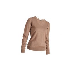 Sweter do golfa damski. Czerwone swetry nierozpinane damskie INESIS, xl, bez wzorów, z bawełny, bez kołnierzyka, bez ramiączek. Za 59.99 zł.